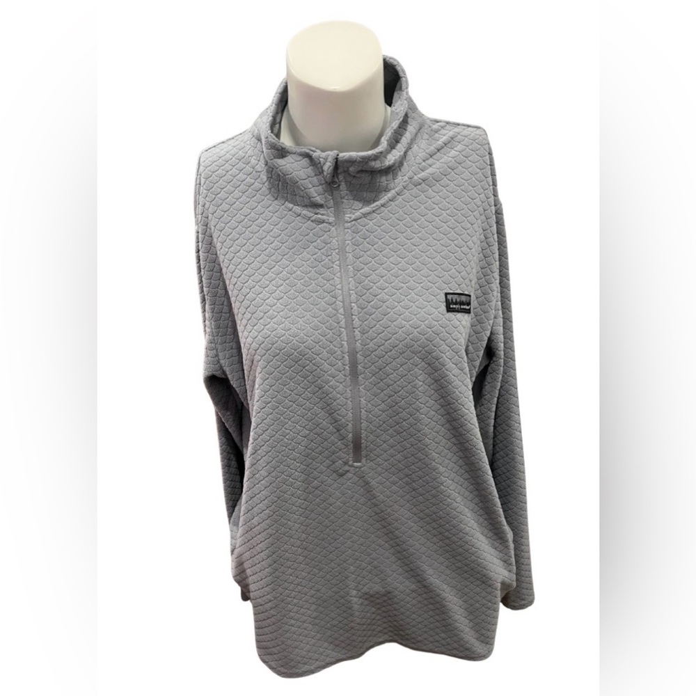 Simply Southern women’s Light Gray Textured Pullover XXL